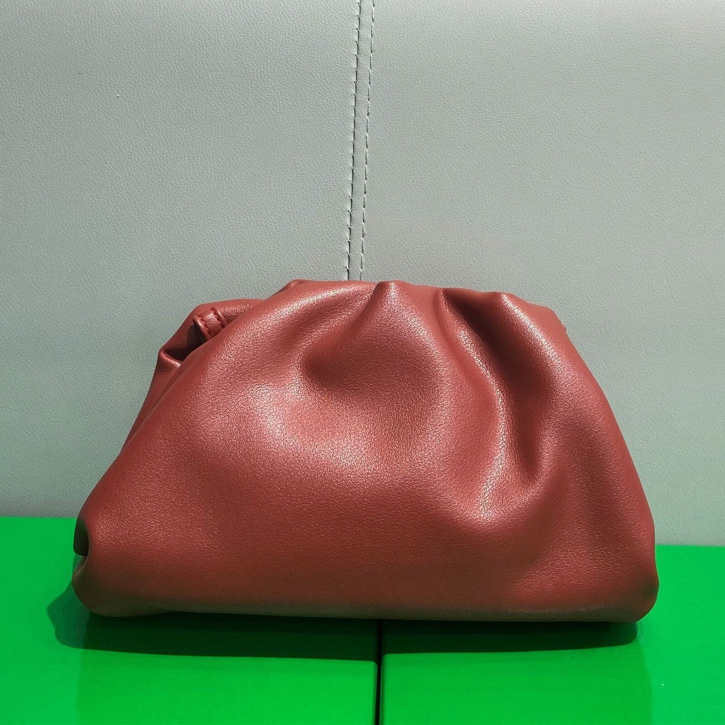 Cow Leather Cloud Bag Shoulder Bag Small Crossbody Dumpling Shape Handbag Clutch