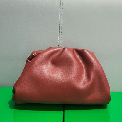 Cow Leather Cloud Bag Shoulder Bag Small Crossbody Dumpling Shape Handbag Clutch