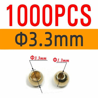 Brass Beads Head 100/500/1000 PCS Fly Tying Nymph Streamer Bugs Hook 2.4mm 2.8mm