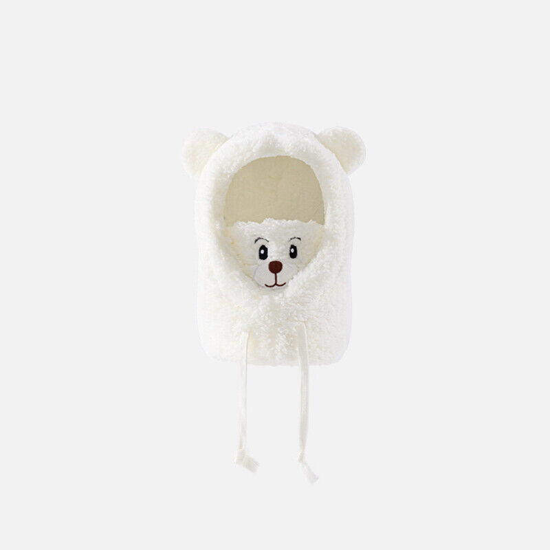 Multi-functional Bear Scarf Face Cover Hat Women Cute Winter Thick Plush Scarf
