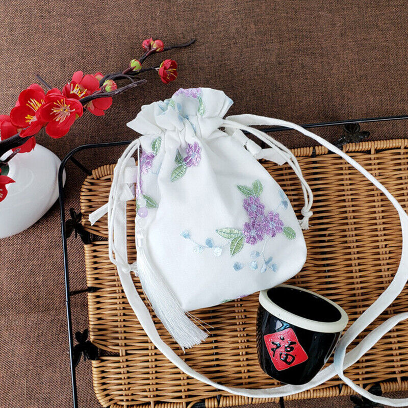 Lovely Embroidered Chinese Hanfu Purse Tote Bag Wallet Handbag Change Purse