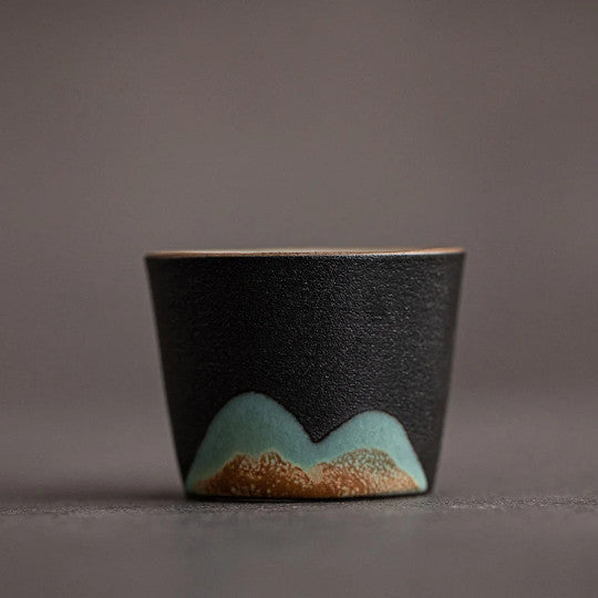 Handpainted Mountain Ceramic Teacup Chinese Gongfu Tea Cup