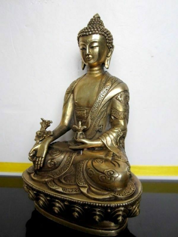 Chinese Tibetan Buddhist Medicine buddha brass statue