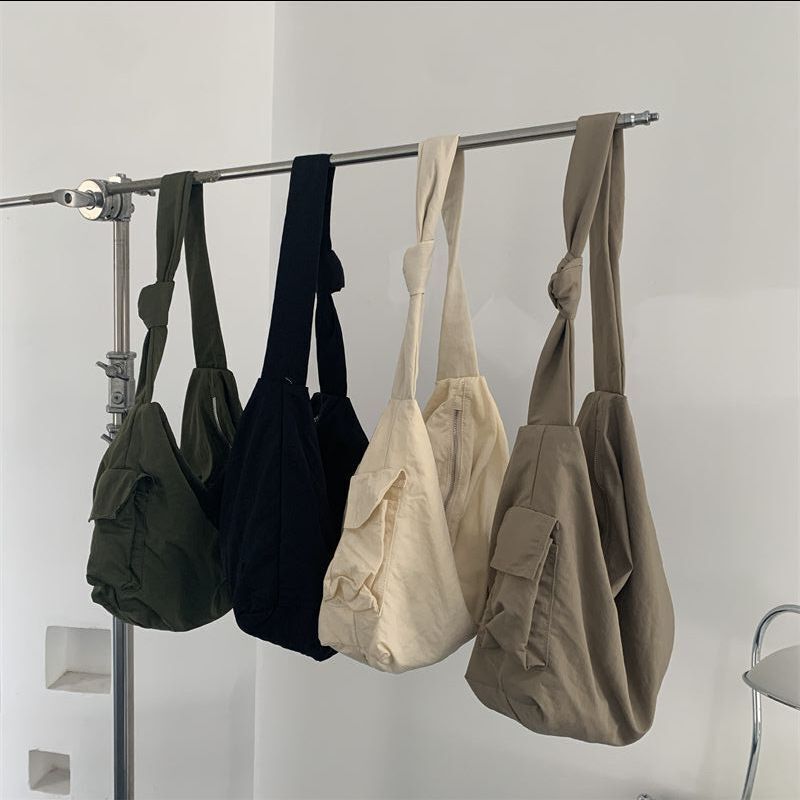 Shoulder Bag Nylon Handbag Shoulder Strap Tie Big Dumpling Crossbody Vintage Bag