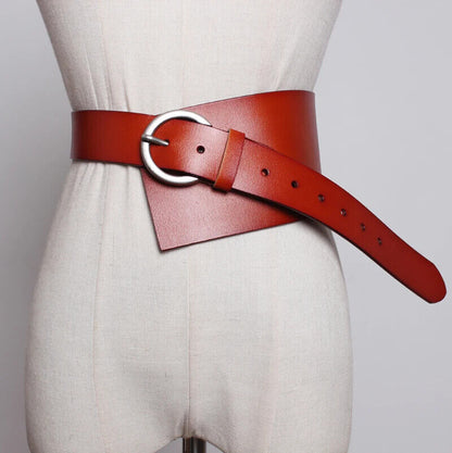 Women Wide Belt Genuine Leather Fashion Luxury Waistband Corset Dress Cummerbund