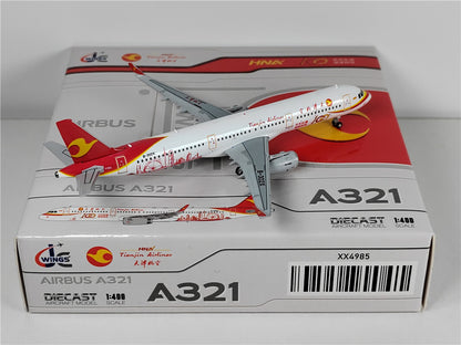 1:400 JC Wings Tianjin Airlines AIRBUS A321 Passenger Airplane Diecast Model