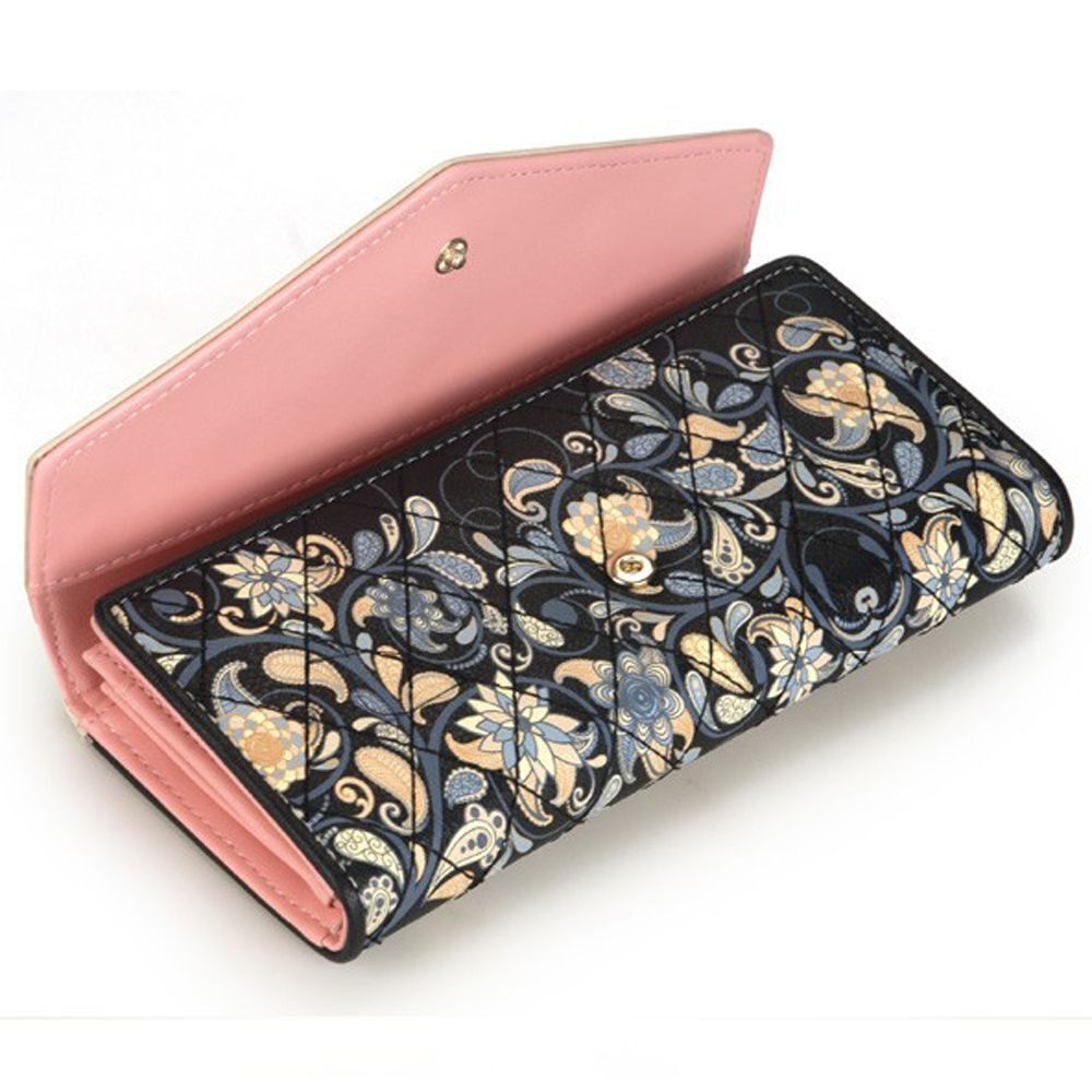 Women Wallet Coin Purse Long Clutch Bag Money Card Holder 19*9.5*3 CM Pink/Blue