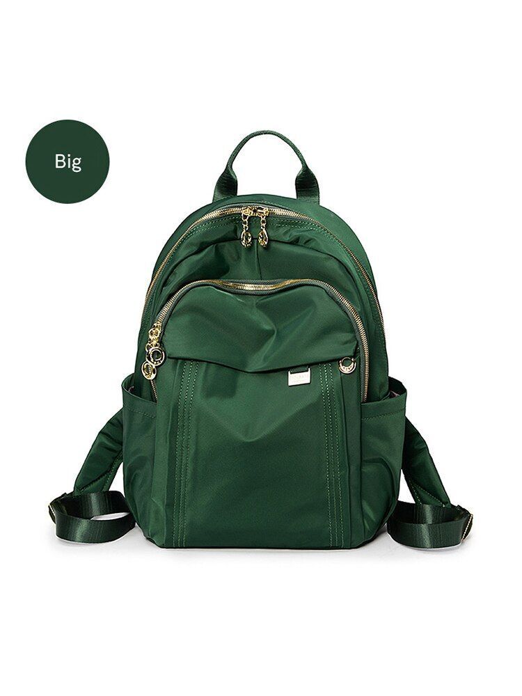 Women Backpack Nylon Messenger Bag Large Solid Zipper Shoulder Zipper Traveling