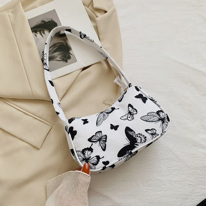 Animal Pattern Canvas Shoulder Bag Vintage Small Purse Square Handbag 22*14*8 CM