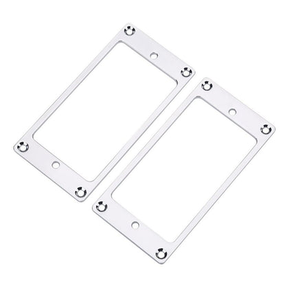 2 Pcs Iron Humbucker Pickup Mounting Ring With Srcews For Les Paul LP Silver ff