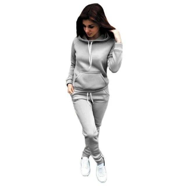 Set De Chándal De Moda Para Mujeres Sudadera Con Capucha Y Pantalones Deportivos