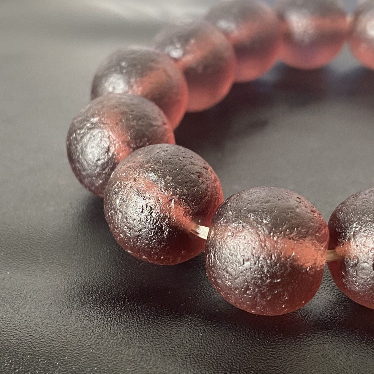 Natural Wealth Glass Agate Purple Qi Talisman Czech Meteorite Energy Bracelet
