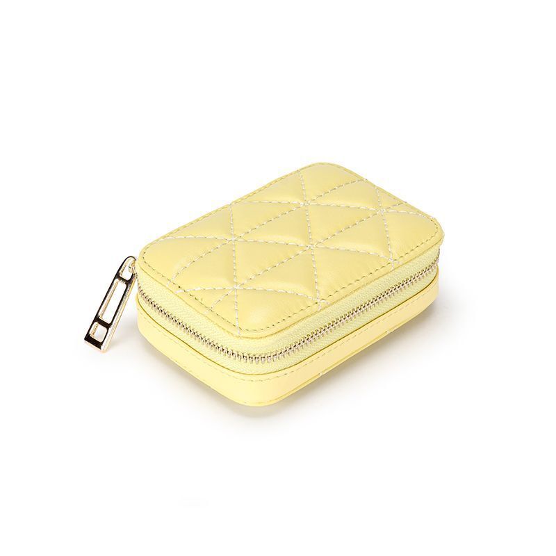 Lipstick Box Square Traveling Genuine Leather Makeup Organizer Case Cosmetic Bag