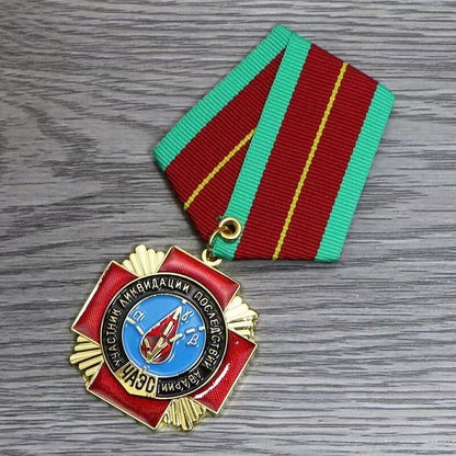 CHERNOBYL LIQUIDATOR MEDAL UKRAINE DISASTER BADGE CROSS