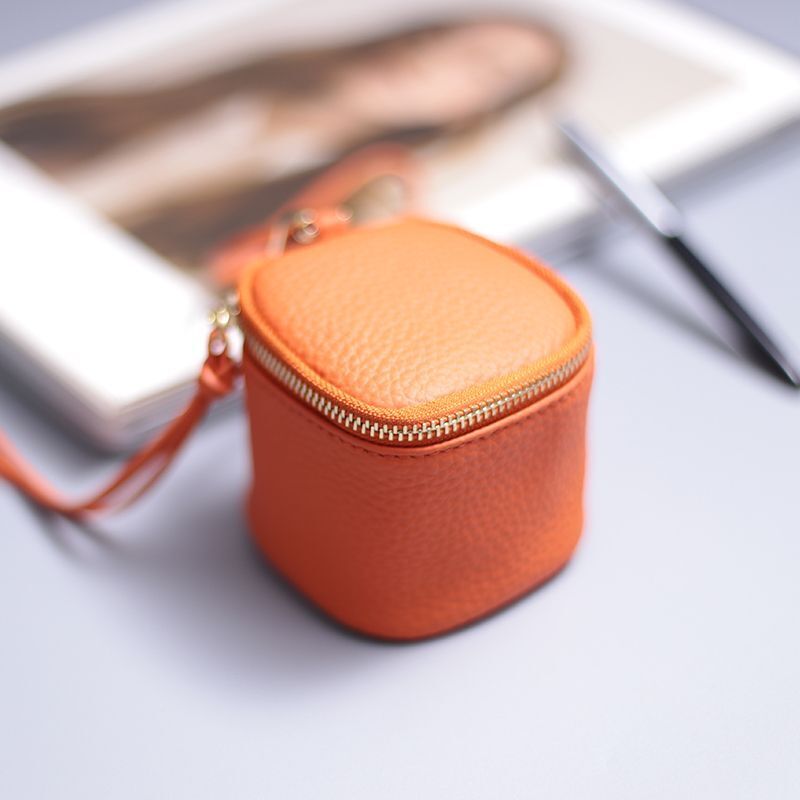 Genuine Leather Cosmetic Bag Cosmetic Case Makeup Clutch Toiletry Cosmetic Pouch