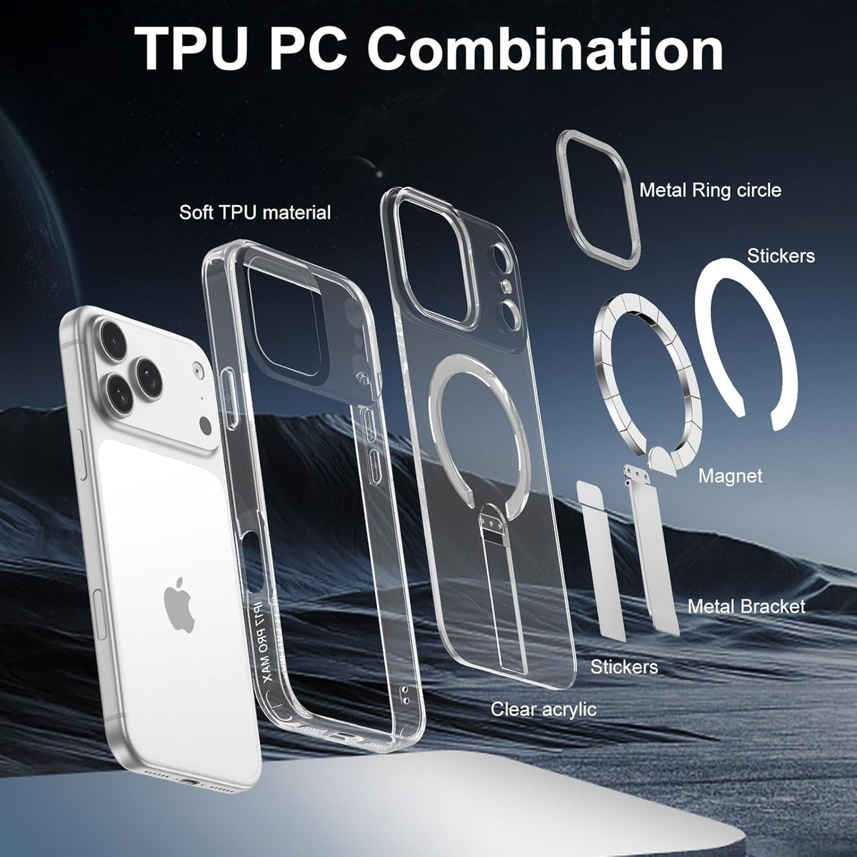 For Iphone 17 Pro Max Case with Stand, Camera Control Cover Control, Military-Gr