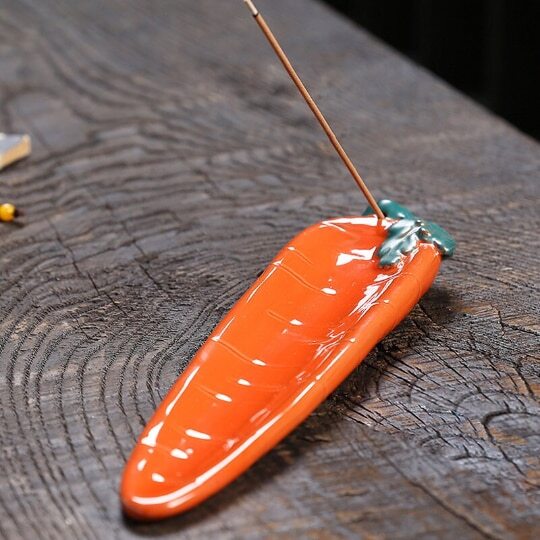 Ceramic Creative Carrot Incense Holder American Pastoral Censer for Sticks