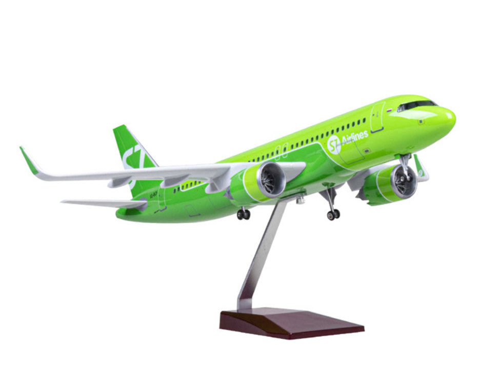 47CM 1:80 S7 AIRLINES AIRBUS A320neo Airplane Landing Gear Resin Aircraft Model
