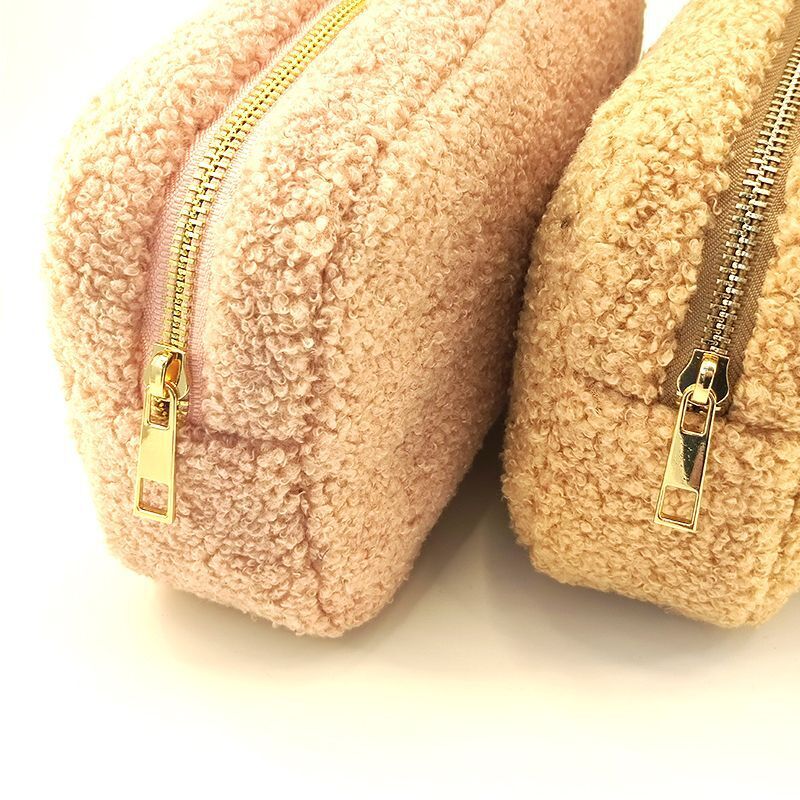 Makeup Plush Bag Cashmere Toiletries Cosmetic Bag Pouch Organizer Storage Purse