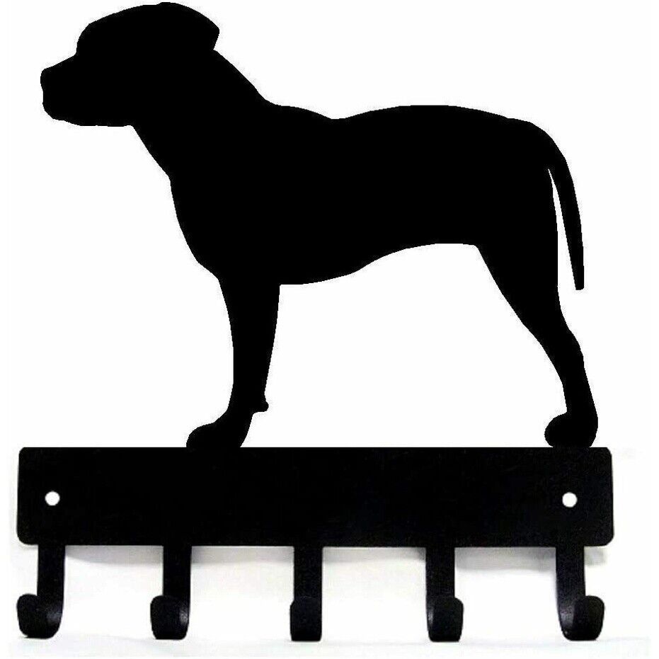 Pit Bull Terrier (Natural Ears) Key Rack Wall Mounted Hook Up Iron Crafts Decor