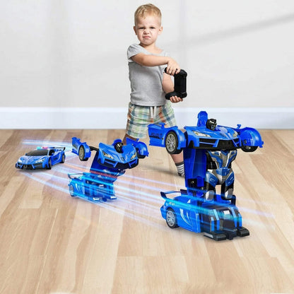 Gesture RC Police Car LED Transforming Robot Toy