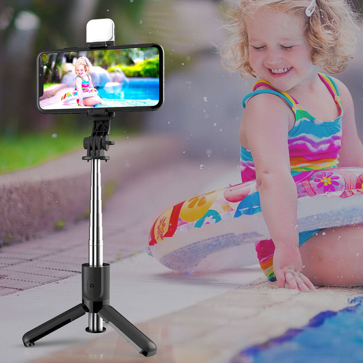 Selfie Stick Tripod Bluetooth Remote & Light For Samsung Galaxy S22/Plus/Ultra/+