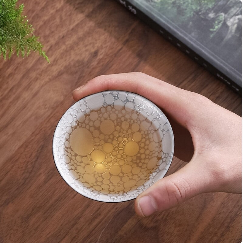 One Cup Porcelain Sterling Silver Health Care Tea Cup 55ml Ceramic Master Cup