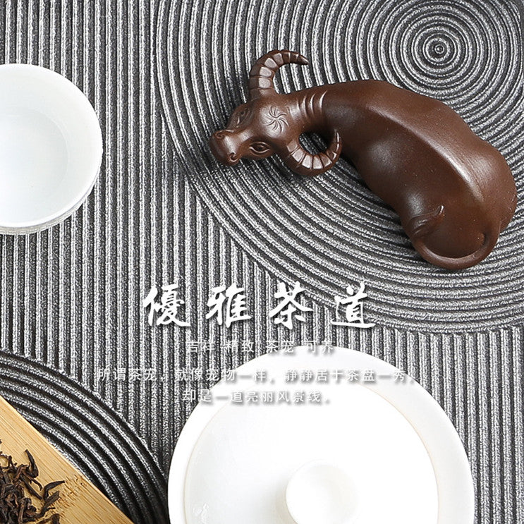 Chinese Zisha Tea Pet Funny Tea Play Purple Clay Buffalo Home Ornament Small New