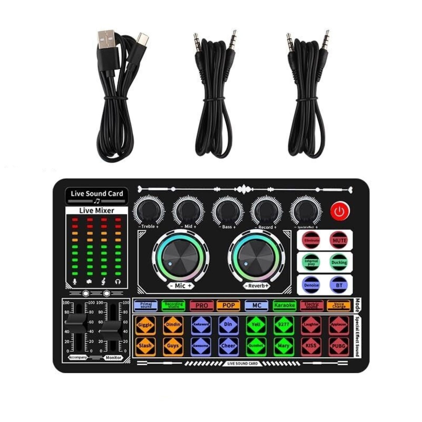 F999 Bluetooth Live Sound Card Multifunctional Voice Change For Live Steaming