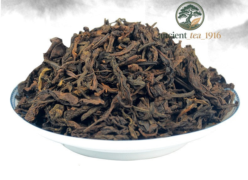 500g Yunnan Ancient Tree Pu'er Ripe Tea Brown Mountain Aged Pu Erh Loose Tea