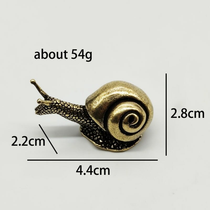 1.73" Solid Copper Snail Trinket Tea Pet Ceremony Antique Bronze Model Figurines