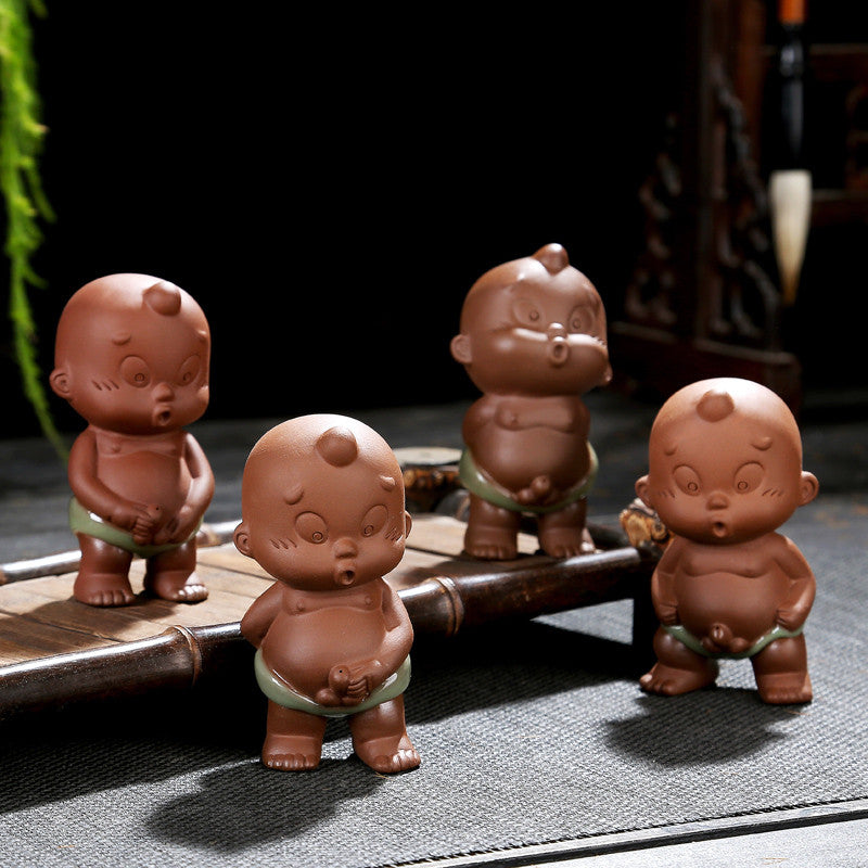 Chinese Creative Pee Doll Water Squirt Tea Pet Yixing Zisha Lovely Boy Small New