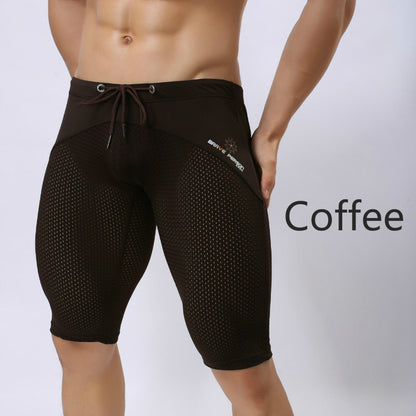 Men Swim Jammers Quick Dry Swimming Shorts Drawstring Swimwear Trunks Plain