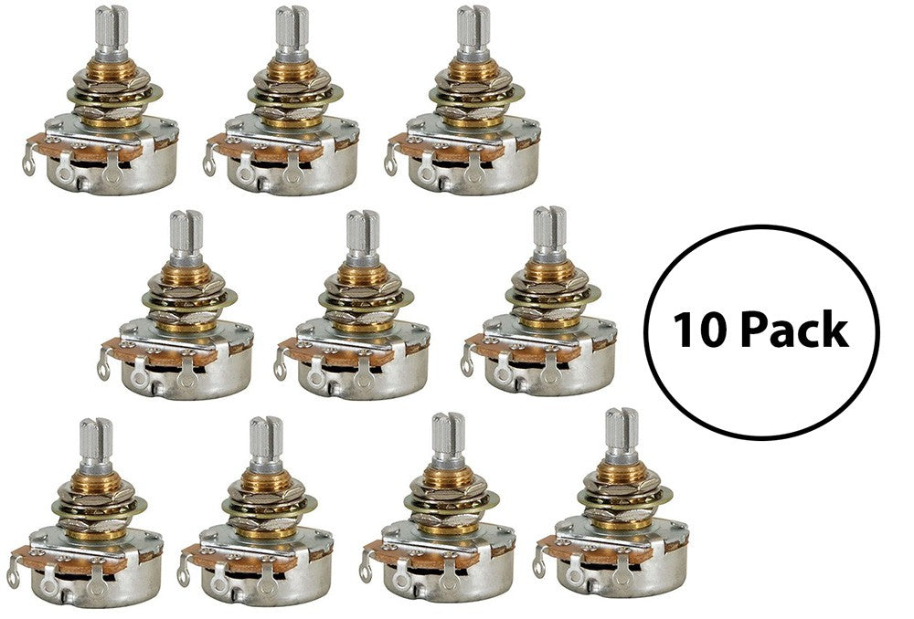 10 Pack Potentiometer Panel Mount Single Turn, 1/2W 50K Ohms Serrated Shaft