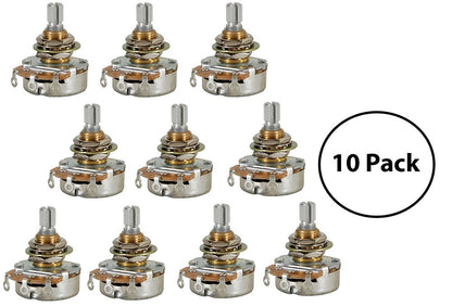 10 Pack Potentiometer Panel Mount Single Turn, 1/2W 50K Ohms Serrated Shaft
