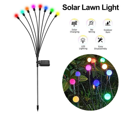 Lampara de Luciernaga 8 Led Solar Impermeable Luz para Exteriores Jardines Casa