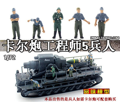 1/72 5Pcs German Karl Gun Vehicle mounted Engineer Model (excluding vehicles)