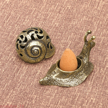 Pure Copper Mini Snail Small Ornament Desk Decoration Tea Pet Incense Holder