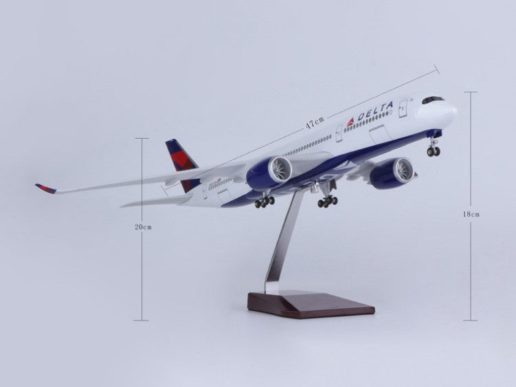 47CM 1:140 DELTA AIRBUS A350 Passenger Plane Landing Gear Resin Aircraft Model