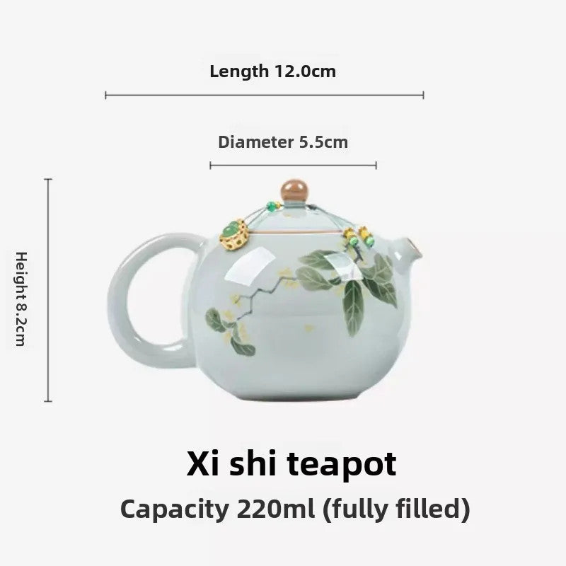 220ml Ceramic Handpainted Osmanthus Xishi Teapot High-end Kung Fu Teaware