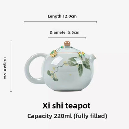 220ml Ceramic Handpainted Osmanthus Xishi Teapot High-end Kung Fu Teaware