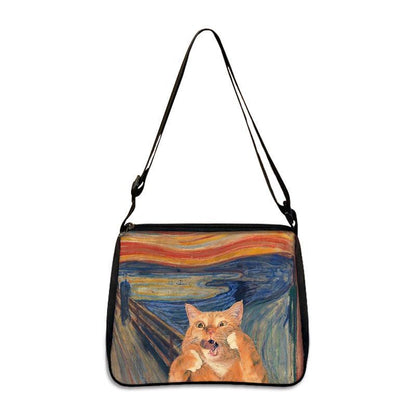 Funny Cat Cosplay Messenger Bag Handbag Canvas Underarm Shoulder Bags Crossbody
