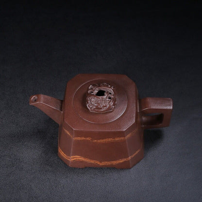 Chinese Yixing Zisha Clay Handmade Exquisite Teapot （四方 底款：金鼎商标）