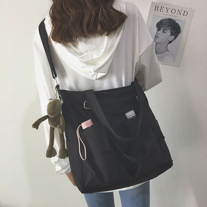 Waterproof Large Capacity Canvas Girl Shoulder Hand Bucket Bag Basket Crossbody