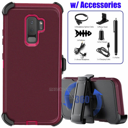 For Samsung Galaxy S9 /S9 PLUS Belt Holster Case Hard Shockproof Cover Accessory