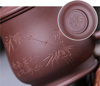 Hand Carved Office Cup Infuser Cup With Lid Original Ore Real Yixing Zisha Mug
