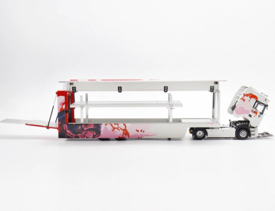 1:64 26CM KENGFAI Scania Transport Vehicles Maxwell 2 Deck Truck Diecast Model