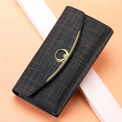 Wallets Genuine Leather Purse Long Elegant Money Bag Card Coin Holder 19*10*4 CM