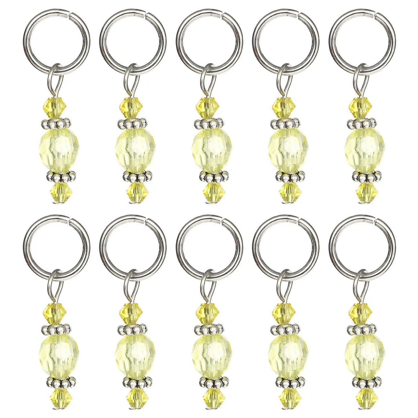Knitting Stitch Markers 10Pcs Resin Beads Metal Angel Crochet Craft Locking Tool
