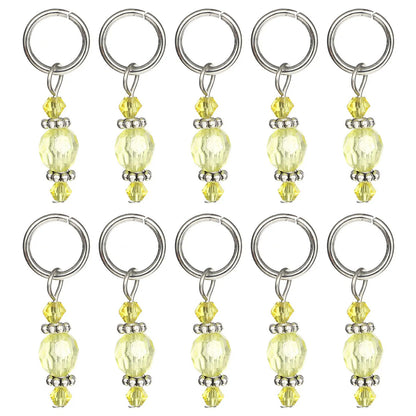 Knitting Stitch Markers 10Pcs Resin Beads Metal Angel Crochet Craft Locking Tool